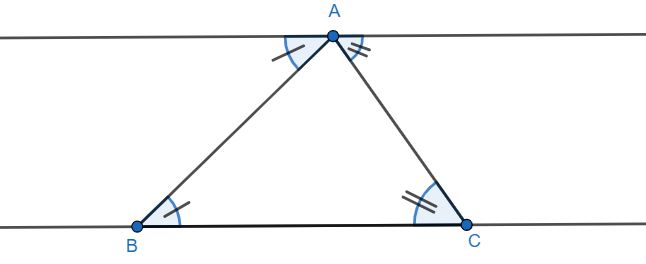 Angle sum in a triangle