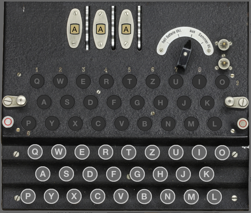 Top view of the Enigma Machine