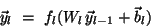 vec{y}_l = f_l(W_l vec{y}_{l-1} + vec{b}_l)